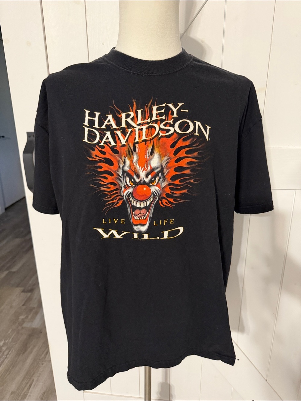 Men’s Harley Davidson t shirt clown graphic